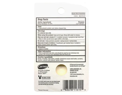 Vista 2 de Carmex Bálsamo labial clásico medicado, 0.25 oz (paquete de 7)7