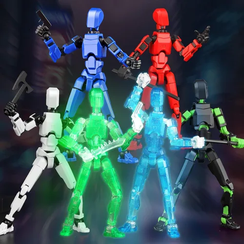 Vista 8 de Juego luminoso de 13 figuras de acción, 6 figuras de acción de robot Titan 13, juguetes impresos en 3D articulados, para entusiastas del modelado