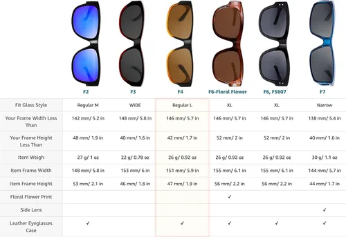 Vista 4 de The Fresh - Lentes de sol polarizados, de alta definición y envolventes para uso sobre anteojos - Estuche de piel para anteojos