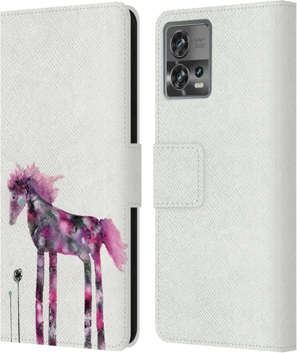 Vista 15 de Head Case Designs Officially Licensed Wyanne Blue Watercolour Bear Animals 2 Leather Book Wallet Case Cover Compatible with Motorola Moto Edge 30