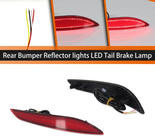 Vista 3 de ADIIL Luces de freno traseras de lente roja secuencial LED secuencial para Chevrolet Cruze 2016-2019, reemplaza la luz del reflector del parachoques
