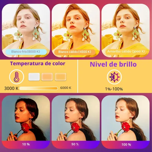 Vista 3 de Torjim Iluminación de video para fotografía RGB, luces de estudio con trípode ajustable, iluminación de 16 colores para grabación de 16
