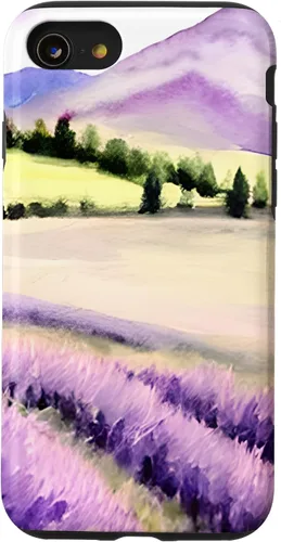 Vista 13 de Funda para iPhone 14 lavanda púrpura flor Francia Provenza acuarela