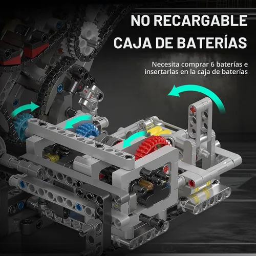 Vista 6 de Mould King Bloque de construcción de automóvil con tecnología 10130, bloque de construcción de motor motorizado F488 V8 (2718 piezas), bloque