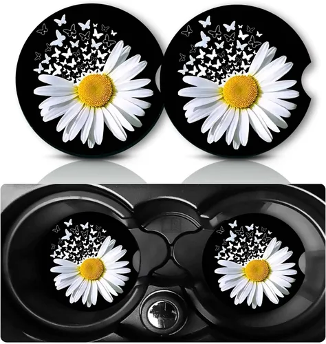 Vista 8 de Posavasos para Portavasos de Automóvil, 2 Piezas Universales Antideslizantes Geniales Calibre 12 con Forma de Bala de Latón y Goma para Automóvil