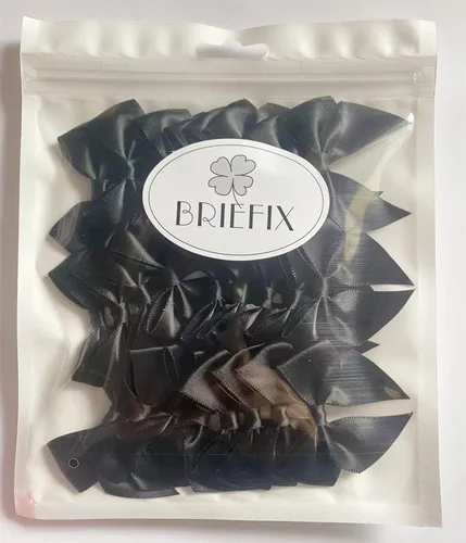Vista 5 de 25 lazos de cinta de satén con almohadillas de gel adhesivas extraíbles (negro)