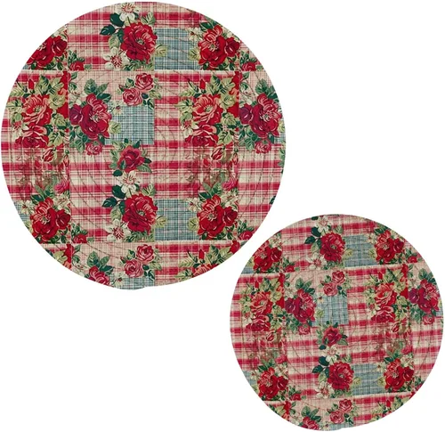 Vista 17 de Gnomo de otoño - Alfombrilla de salvamanteles 2 piezas de hojas de otoño redondas tejidas agarraderas para mesa de cocina, protector de encimera