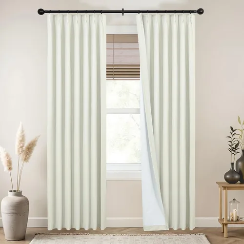 Vista 16 de Mrs.Naturall Cortinas de cocina beige de 42 x 45 pulgadas de largo para cortinas opacas pequeñas