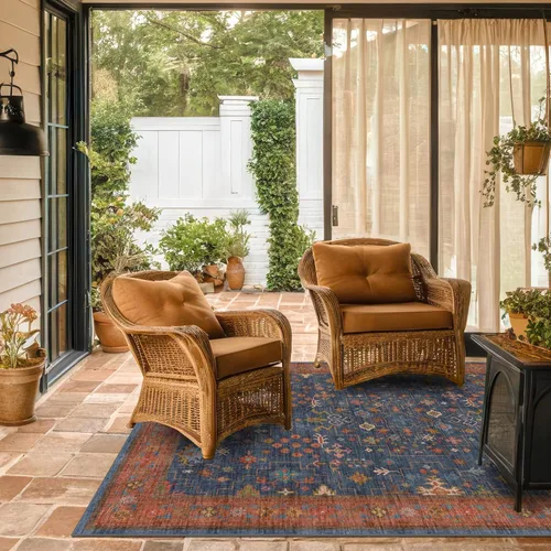 Vista 242 de Hazo Haus – Alfombra pequeña para entrada, cocina o baño, antideslizante con base de goma, resistente a las manchas y a la decoloración, diseño