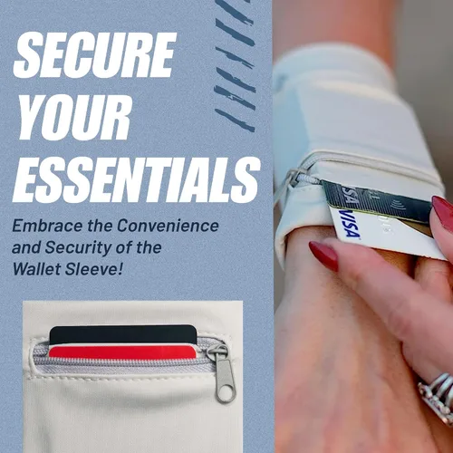 Vista 7 de Funda para Billetera, Pulsera para Billetera - Antirrobo - Bloqueo RFID - Ligero - Perfecto para Viaje, Correr, Senderismo, Pack de 3