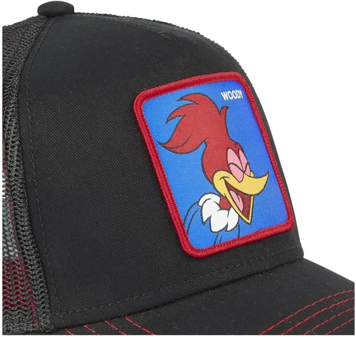 Vista 3 de Capslab Gorra de camionero negra Woody Woodpecker