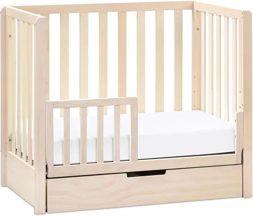 Vista 7 de Carter's by DaVinci Colby - Mini cuna convertible 4 en 1 con cajón nido en color natural lavado, certificado Greenguard Gold, almacenamiento