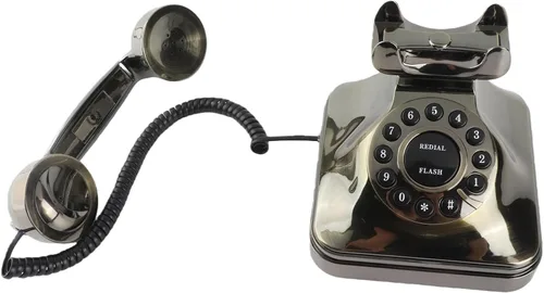 Vista 4 de Teléfono, Yctze Antique Bronze Teléfono Vintage Teléfono Fijo Teléfono de Escritorio Llamada de Escritorio Oficina en casa, Reducción de ruido