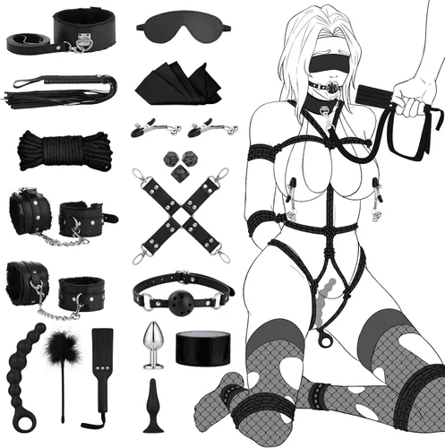 Vista 7 de UTIMI - Puños sexuales ajustables – Restricciones BDSM de cuero sintético de primera calidad