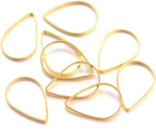 Vista 19 de Craftdady 5 dijes de latón con forma de corazón de 14 quilates, chapado en oro de 14 quilates, marco de bisel de corazón de amor, dijes de eslabones
