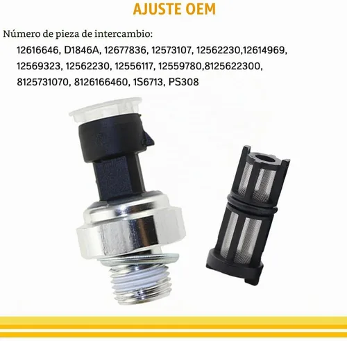 Vista 3 de Sensor de presión de aceite y enchufe para Chevy Silverado 1500 2500 3500 Impala Tahoe Trailblazer Express Corvette Suburban Avalanche y GMC Sierra