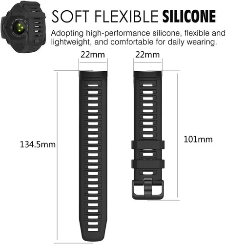 Vista 5 de Correa para Garmin Instinct 2, correa de repuesto de silicona suave para Garmin Instinct 2/Instinct 2 Solar/Instinct Tide/Instinct Tactical/Instinct