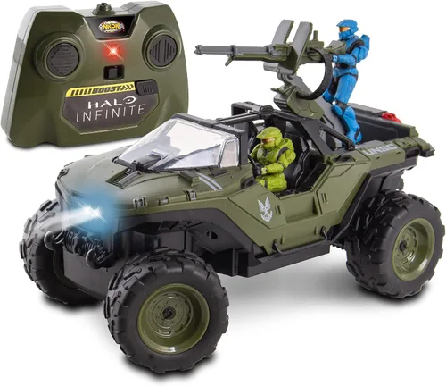 Vista 2 de NKOK Halo Infinite RC: Battle Hog UNSC Warthog - W/Master Chief & Spartan, control de radio de 2.4 GHz con vehículo Turbo Boost