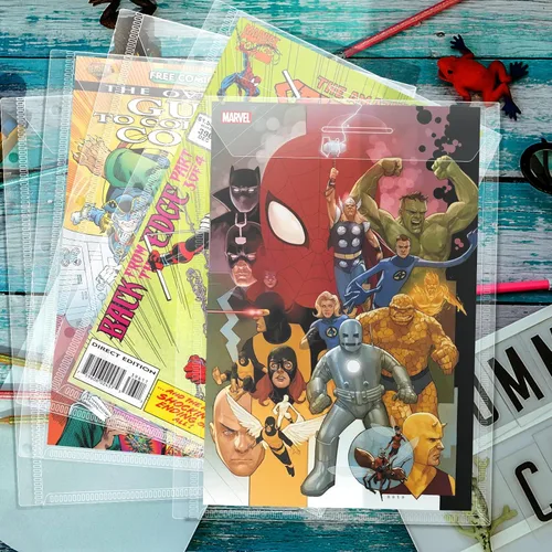 Vista 5 de Bolsas para cómics, fundas para encuadernación de cómics, paquete de 12 bolsas protectoras para cómics