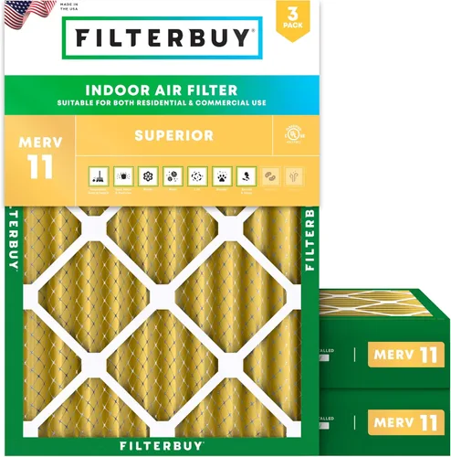 Vista 11 de Filterbuy Filtro de aire MERV 11 de 8 x 14 x 1 pulgadas para defensa de mascotas y alergias (paquete de 3), filtros electrostáticos plisados