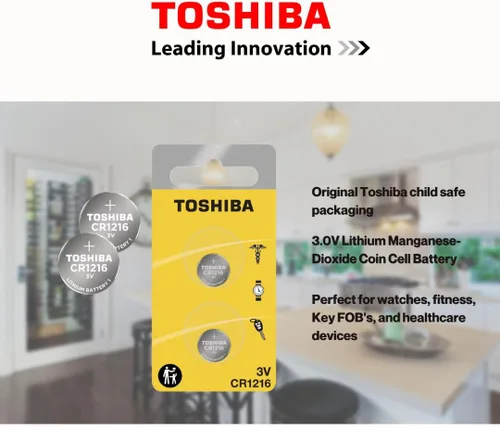 Vista 2 de Toshiba CR1216 - Paquete de ampolla resistente a los niños (2 baterías)