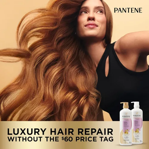 Vista 4 de Pantene Infinite Lengths Acondicionador con biotina + colágeno, fortalece el cabello quebradizo, hasta un 90% menos de roturas, milagro en 1 minuto