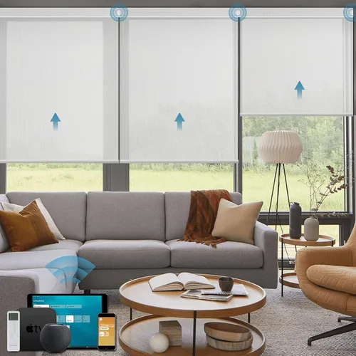 Vista 18 de Cortinas enrollables inteligentes de filtrado de luz motorizadas compatibles con HomeKit, persianas inteligentes para ventanas con 1% de apertura