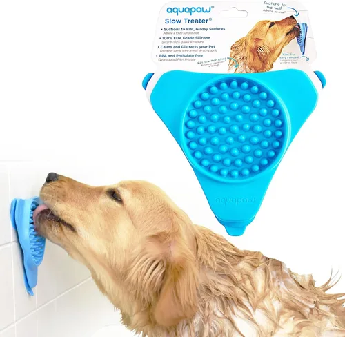 Vista 10 de Aquapaw Alfombrilla de silicona para lamer perros – Almohadilla de alimentación lenta con ventosa – Ayuda calmante para el tiempo del baño y aseo