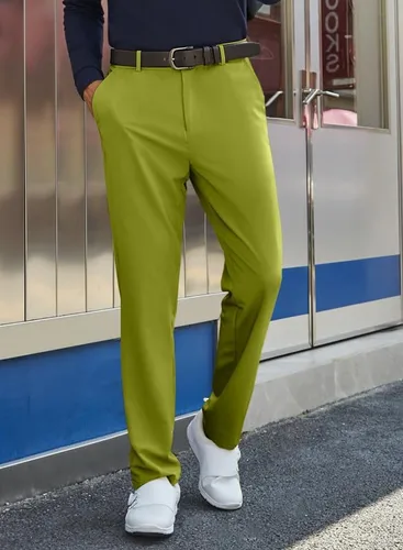 Vista 5 de JMIERR Pantalones de golf para hombre, elásticos, ajustados, para correr, viajes, trabajo, pantalones de vestir chinos para hombre