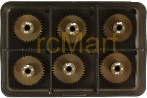 Vista 2 de Yeah Racing Pinion Gear Super Hard Combo set (48P 33T-38T) 6pcs #MG-48033-038