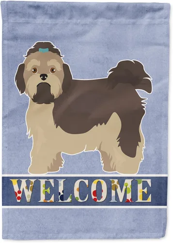 Vista 55 de Caroline's Treasures CK3645GF Bandera de bienvenida de bulldog inglés para jardín, bandera decorativa para patio exterior, obras de arte de patio