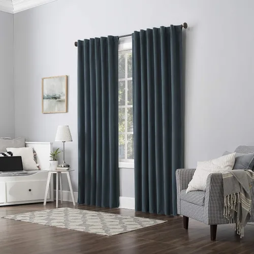 Vista 85 de Sun Zero Hampshire - Cortina térmica de terciopelo con reducción de ruido, 100% opaca con pestañas, 50 x 96 pulgadas, dorado