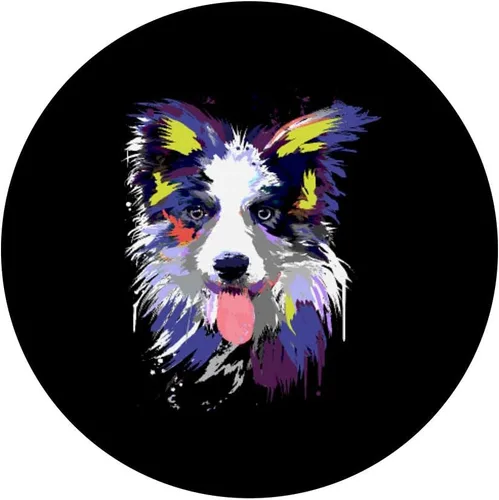 Vista 3 de Artistic Border Collie Dog Art Splash Design PopSockets Grip and Stand for Phones and Tablets