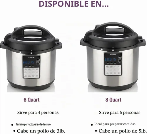 Vista 5 de Zavor LUX Edge 2 Multicooker, 6 cuartos de galón Plateado