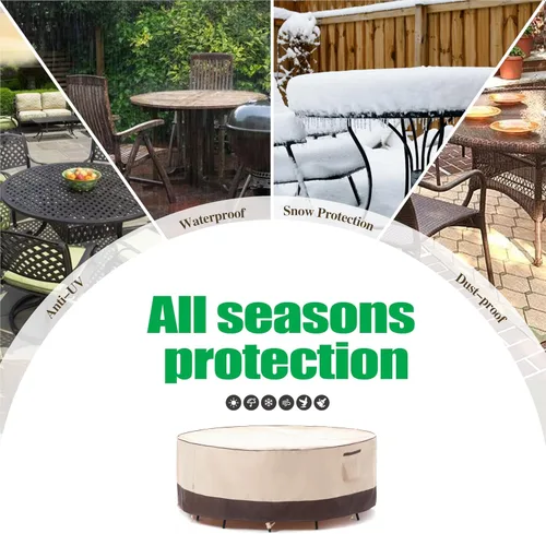 Vista 22 de F&J Outdoors Fundas para muebles de patio, impermeables, resistentes a los rayos UV, tela antidesgarros, cubierta para mesa de exterior, cubierta