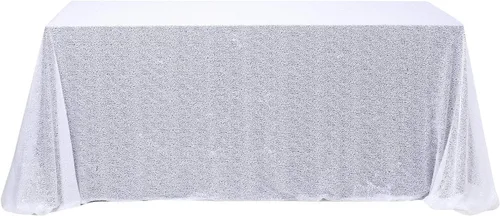 Vista 5 de BalsaCircle - Mantel rectangular negro de 90 x 156 pulgadas para bodas, fiestas, pasteles, postres, eventos, mantelería