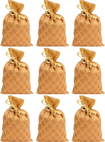 Vista 13 de Touchstone Drawstring Bags Indian Handcrafted Pouches Potli for Gifts Elefante_Multicolor (paquete de 20)