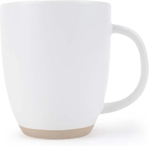 Vista 12 de Elanze Designs Paquete de 2 tazas de café de cerámica de 13 onzas con fondo de arcilla cruda, color verde menta Verde (Mint Green)