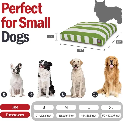 Vista 2 de Majestic Pet Cama rectangular lavable para perros pequeños, cama antideslizante y cómoda para mascotas, cama para perros con funda extraíble Verde