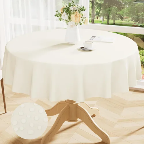 Vista 38 de Smiry Mantel cuadrado de vinilo impermeable de 54x54 pulgadas, protector de manteles de vinilo lavables, funda de mesa resistente a derrames de Beige