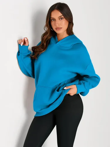 Vista 222 de Trendy Queen - Sudaderas extragrandes con capucha para mujer, suéteres de manga larga, sin botones, de vellón, de otoño, ropa de invierno