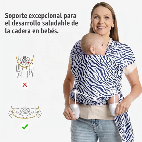 Vista 3 de Portabebés a la moda, diseño ergonómico de manos libres, elástico y ergonómico para bebés de 7 a 35 libras, suave y cómodo