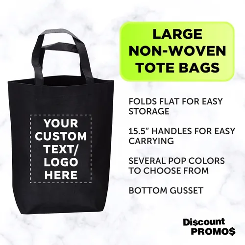 Vista 4 de DISCOUNT PROMOS Customizable Large Tote Bag, Set of 10/50/100 Heavy Duty & Reuseable Bulk Pack - Purple