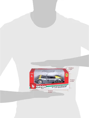 Vista 8 de Bburago 1:24 R&P Ferrari Monza SP-1 - Gris