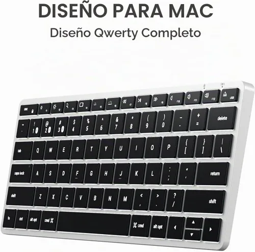 Vista 3 de Satechi Slim X1 Teclado retroiluminado Bluetooth para Mac, teclas iluminadas y sincronización multidispositivo, para MacBook Air/Pro M5/M4, iPad