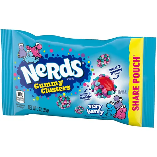 Vista 3 de Nerds Gummy Clusters Very Berry Bolsas de 3 oz - Caja de 12