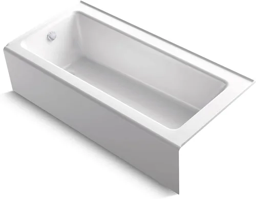 Vista 2 de KOHLER 847-96 Bellwether - Bañera de alcoba de 66" x 32" con delantal integral, brida de azulejos y drenaje a la izquierda, galleta Biscuit