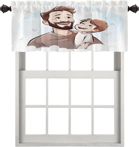 Vista 85 de Cortinas opacas de poliéster multicapa marrón con diseño de bosque natural, 2 unidades, 26 x 24 pulgadas