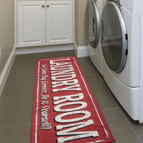 Vista 10 de Ottomanson alfombra para lavandería LA4021O-2X5 Lavandería Rojo