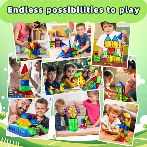 Vista 5 de Juguetes magnéticos para niños y niñas preescolares, bloques magnéticos sensoriales Montessori, juego de juguetes Montessori de todas las piezas